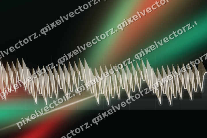 Glowing neon chart background in red and green