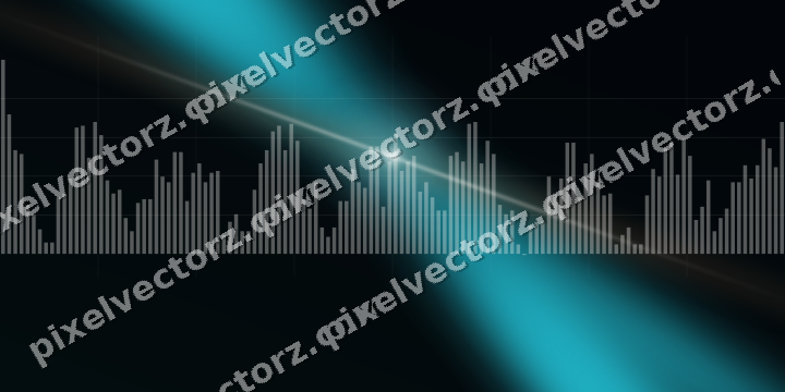 Glowing neon chart background in teal and orange