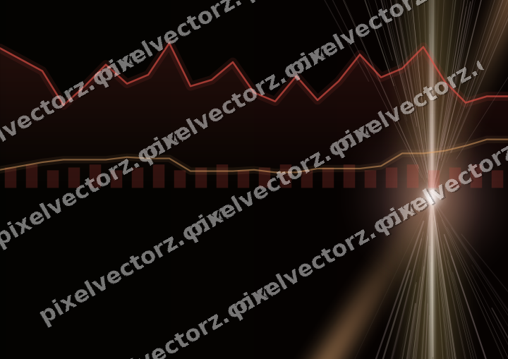 Glowing neon chart background in red and orange