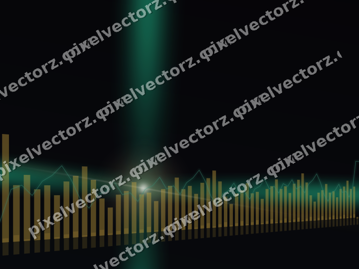 Glowing neon chart background in amber and green