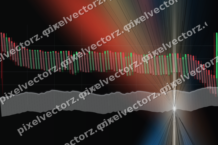 Glowing neon chart background in blue and red