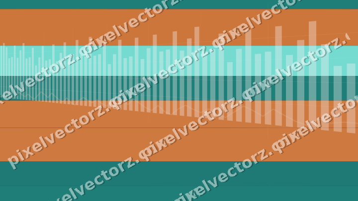 Glowing neon chart background in orange and teal