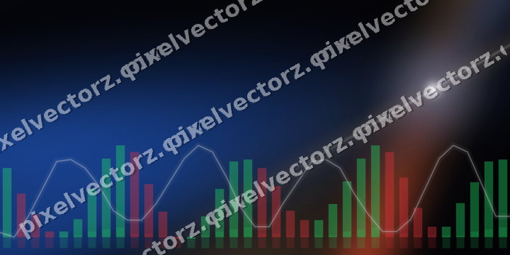 Glowing neon chart background in blue and red