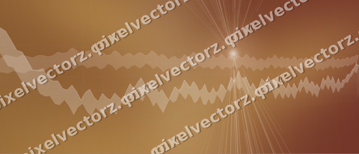 Glowing neon chart background in orange and amber