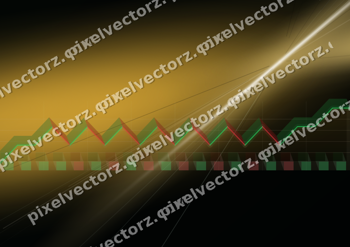 Glowing neon chart background in amber and green