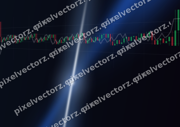 Glowing neon chart background in blue