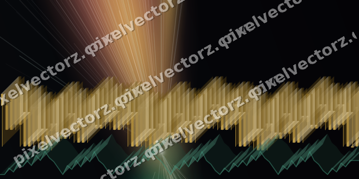 Glowing neon chart background in amber and green