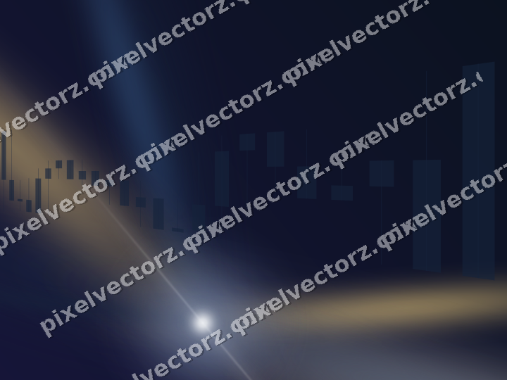 Glowing neon chart background in dark blue and amber