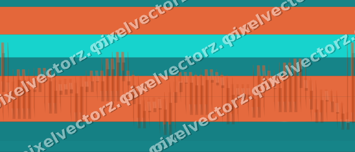 Glowing neon chart background in orange and teal