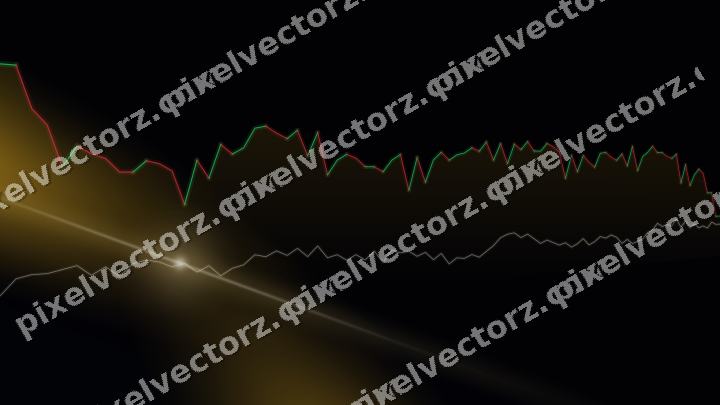 Glowing neon chart background in amber and blue