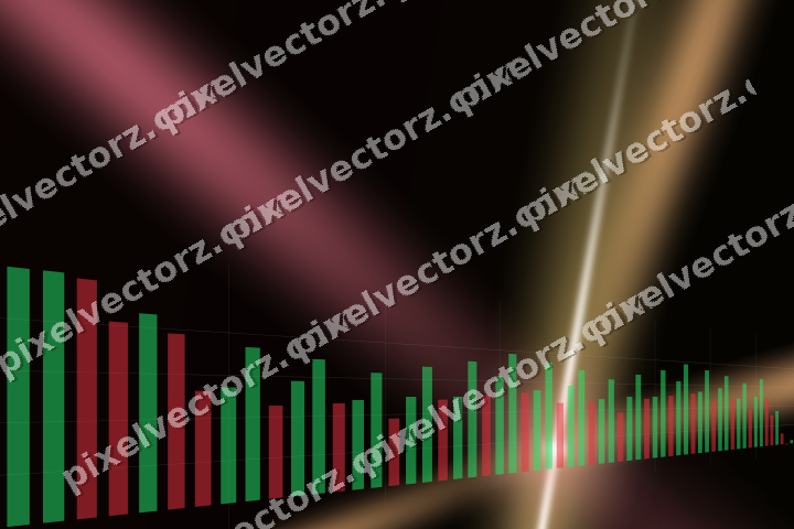 Glowing neon chart background in red and orange