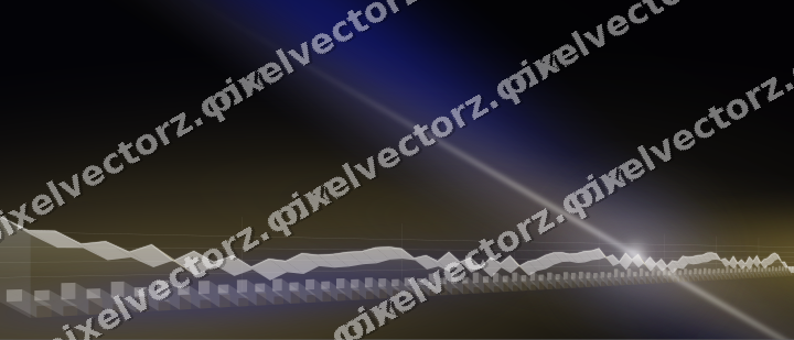 Glowing neon chart background in blue and amber
