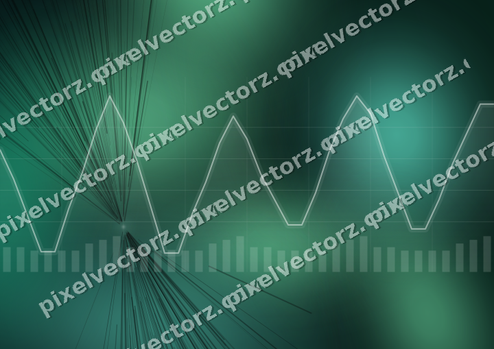 Glowing neon chart background in green and teal