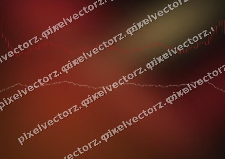 Glowing neon chart background in red and amber