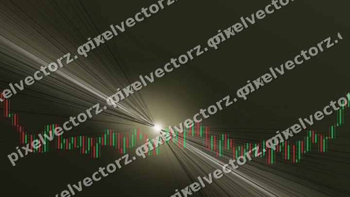 Glowing neon chart background in dark amber and yellow