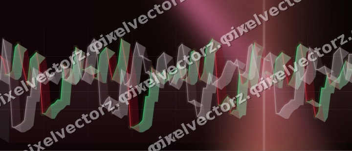 Glowing neon chart background in pink and red