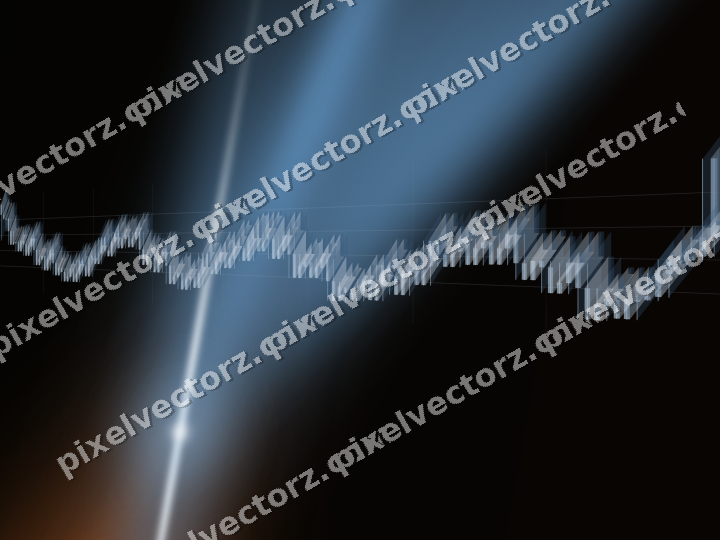 Glowing neon chart background in blue and orange