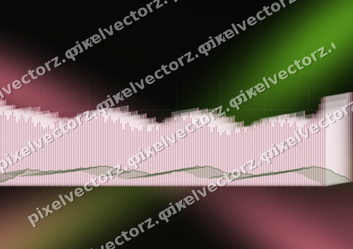 Glowing neon chart background in pink and lime