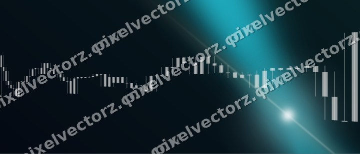 Glowing neon chart background in teal and orange