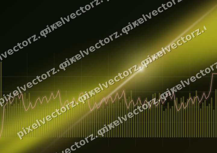Glowing neon chart background in yellow and red