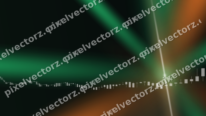 Glowing neon chart background in green and orange