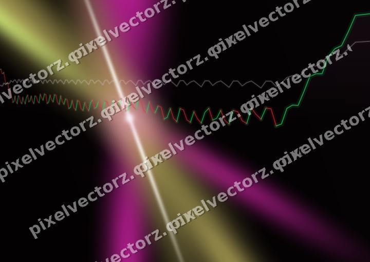 Glowing neon chart background in magenta and lime
