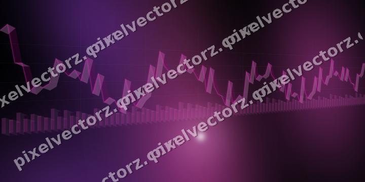Glowing neon chart background in magenta and purple