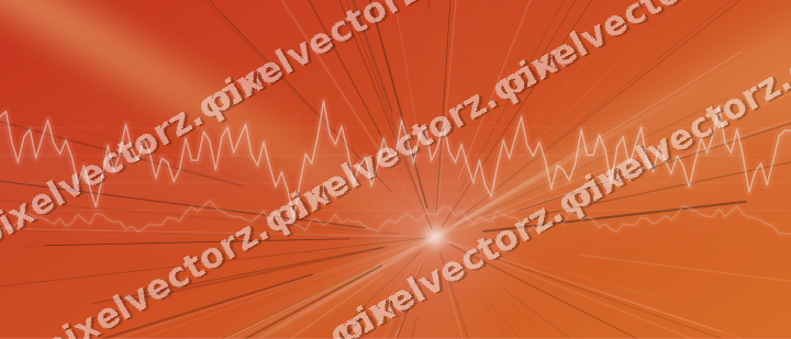 Glowing neon chart background in red and orange