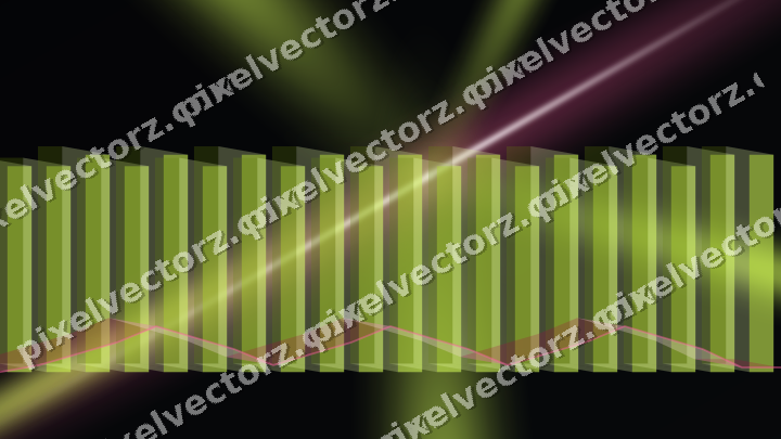 Glowing neon chart background in lime and amber