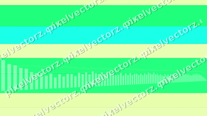 Glowing neon chart background in green and lime