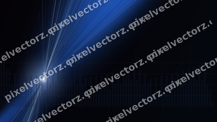 Glowing neon chart background in blue