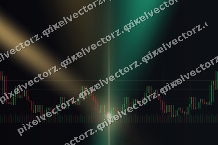 Glowing neon chart background in amber and green