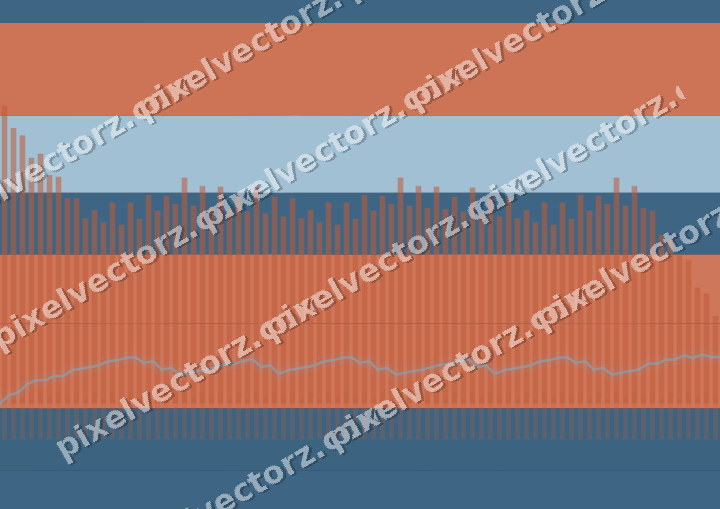 Glowing neon chart background in orange and cyan