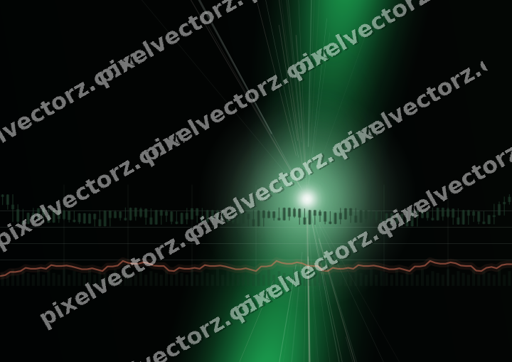 Glowing neon chart background in green and red