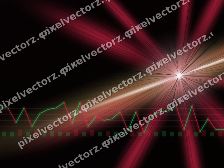 Glowing neon chart background in pink and red