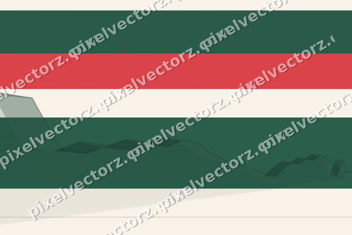 Glowing neon chart background in green and red