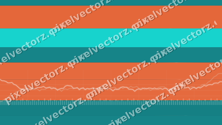 Glowing neon chart background in orange and teal
