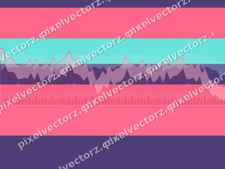 Glowing neon chart background in pink and amber