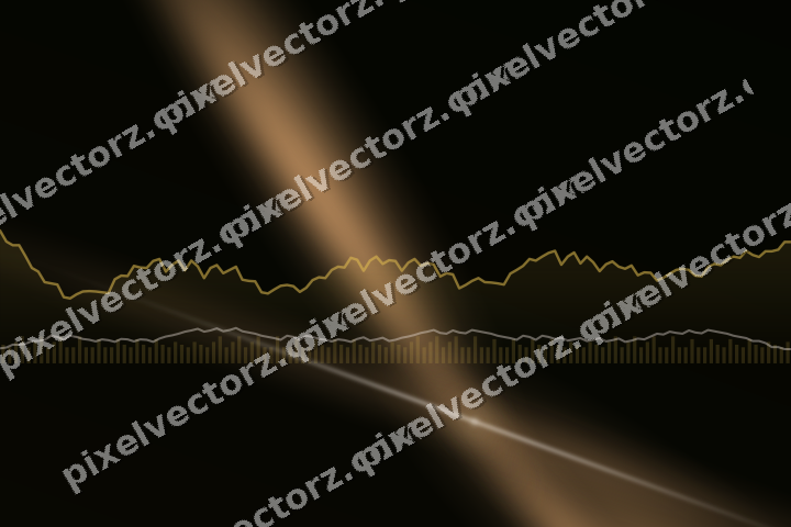 Glowing neon chart background in amber and orange