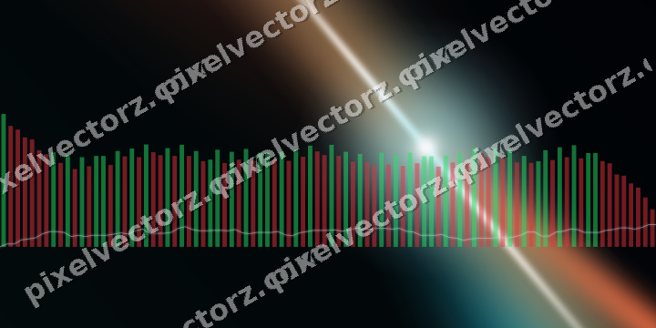 Glowing neon chart background in teal and orange