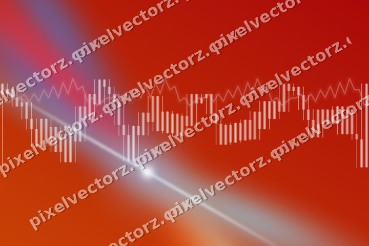 Glowing neon chart background in blue and red
