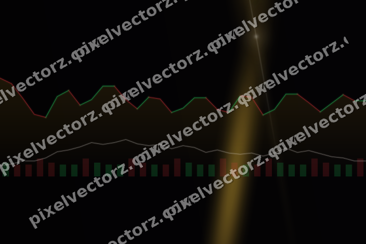 Glowing neon chart background in amber and purple