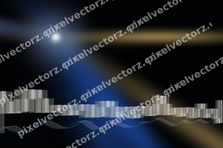 Glowing neon chart background in blue and amber