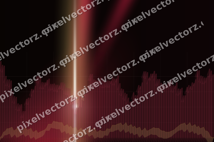 Glowing neon chart background in pink and red