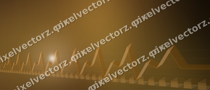 Glowing neon chart background in orange and amber