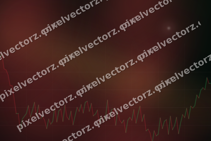 Glowing neon chart background in red and orange