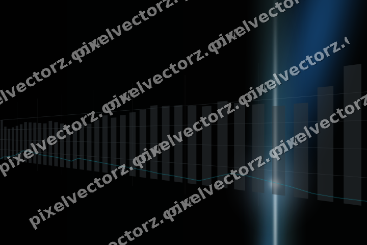 Glowing neon chart background in blue and teal