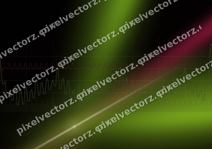 Glowing neon chart background in lime and pink