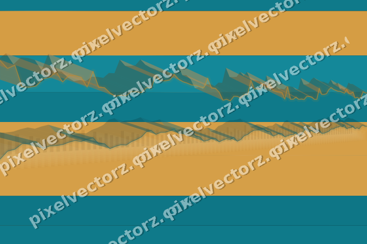 Glowing neon chart background in amber and teal