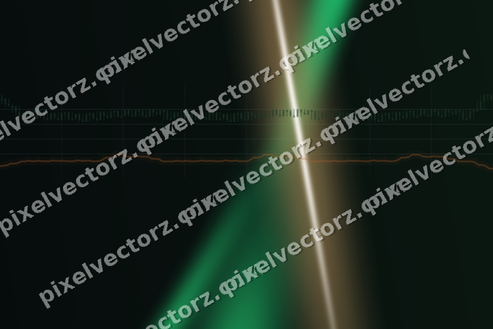 Glowing neon chart background in green and orange
